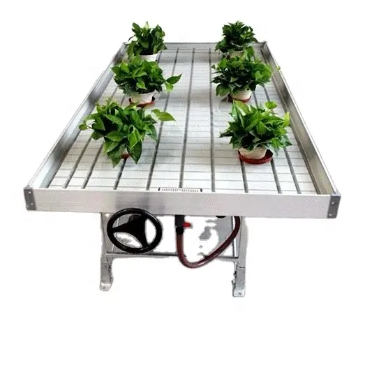 Venta al por mayor, bandeja de cultivo, mesa de cultivo vertical, bancos rodantes de ventilación para mesa de cultivo de invernadero comercial