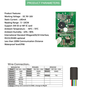 OEM thông minh ID Đầu đọc thẻ mô-đun <span class=keywords><strong>RFID</strong></span> RS485 RS232 Wiegand kiểm soát truy cập độc giả Wiegand <span class=keywords><strong>RFID</strong></span> <span class=keywords><strong>Reader</strong></span> PCB kiểm soát truy cập - Product Image 6