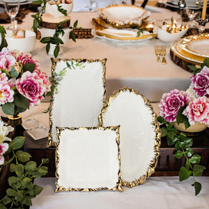 Hot bán thân thiện với môi gốm bát canh Set vàng rim Đảng đa-kích thước tấm món ăn nhà bếp màu Trắng Bộ đồ ăn - Product Image 2