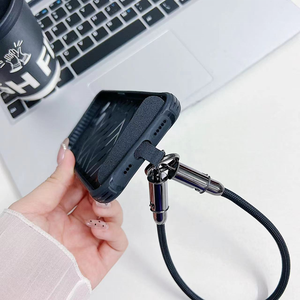 Multi Charger 30cm Data USB Nylon Cable <strong>2</strong> <strong>in</strong> <strong>1</strong> USB C to C Charging Cable 60W 3A Fast Charging Wrist Strap Lanyard USB Cable - Product Image 5