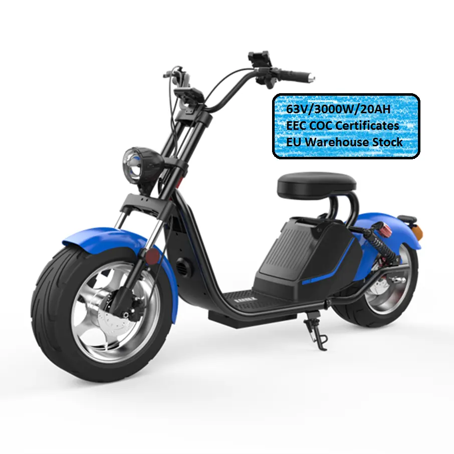 3000W Citycoco электрический скутер Макс 60 км/ч фэт два колеса быстро Escooter, ЕС в наличии с толстыми покрышками электрический скутер мотоцикла