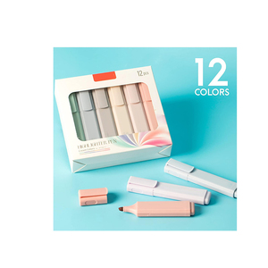 Proveedor personalizado popular sin sangrado nuevo diseño color pastel suave punta de cincel Biblia rotulador marcador conjunto resaltador cuadrado - Product Image 4