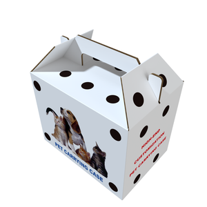 Yüksek kaliteli karton evcil taşıyıcı kutuları küçük hayvan Pet taşıma kollu kutu evcil oluklu ambalaj kutusu delikli - Product Image 6