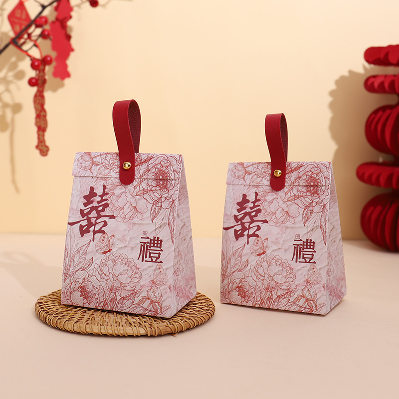 Fleur de pivoine, cadeau de mariage joyeux + vin rouge pu