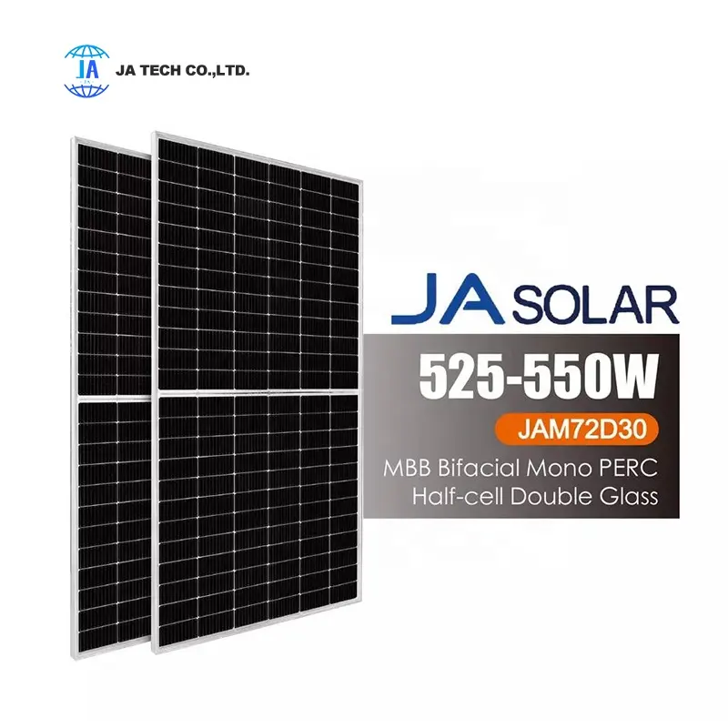 Panneau solaire JA à haute efficacité avec prix bon marché 550W avec 25 ans de garantie Panneaux photovoltaïques sur le toit Module solaire
