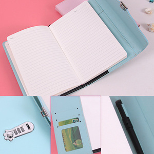 Cuaderno a5 de cuero pu con bloqueo codificado, cuaderno con diseño de contraseña 3d, diario con bloqueo, producto de papelería - Product Image 4