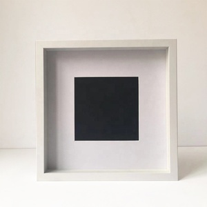 White Black 3D Deep Shadow Box <strong>Frame</strong> 1.2 Inch 3 cm 6x6 <strong>7x7</strong> 8x8 9x9 10x10 12x12 15x15 <strong>Square</strong> Shadow Box <strong>Frame</strong> with Mat Board - Product Image 1