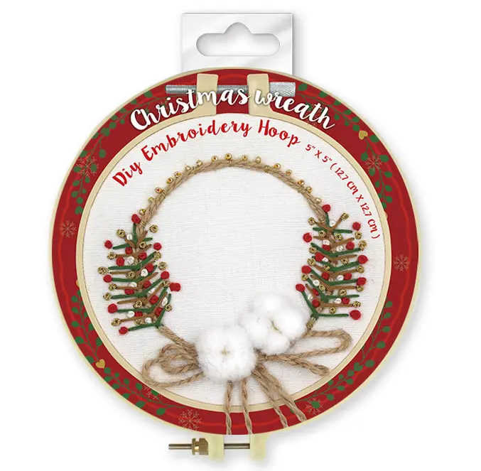 Hand knitting toy embroidery material package handmade diy embroidery kit christmas wreath