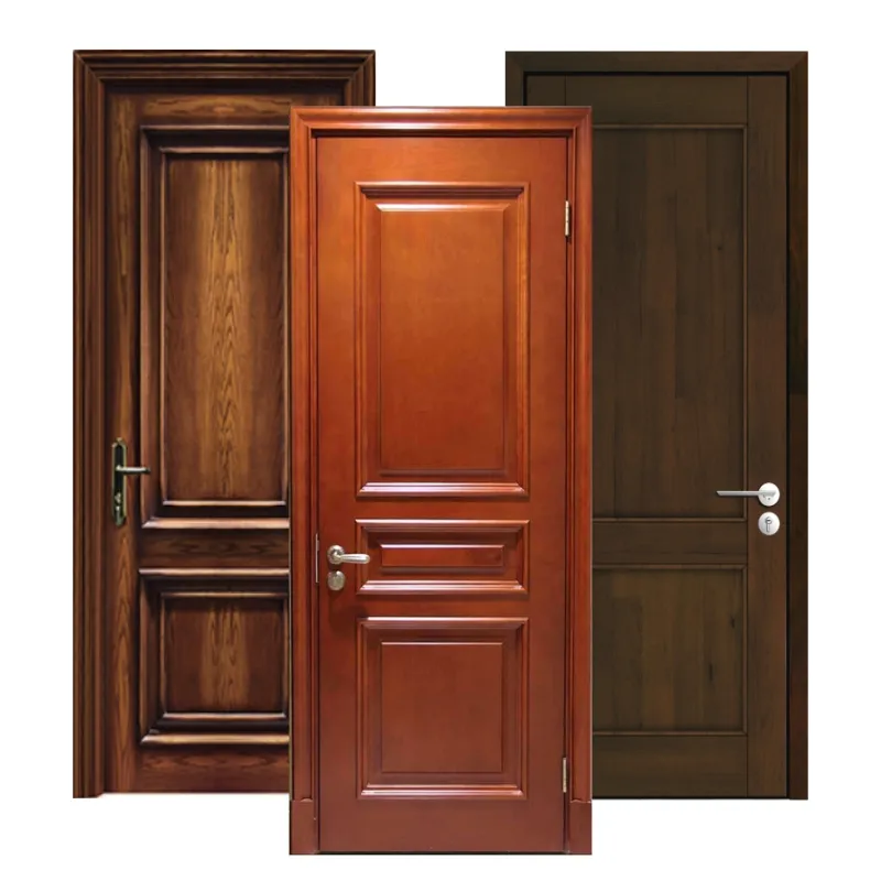 דלת עץ מעץ מלא יוקרה חסינת רעש עם דלת עץ פורניר צבוע