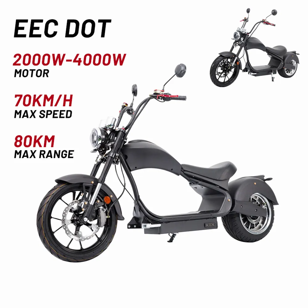 Eec Coc Citycoco 3000W 4000W Elektrische Scooter Dikke Band E Chopper Motorfiets Ons Europees Magazijn