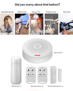 Sistema de alarma de seguridad para el hogar, Sensor de puerta con movimiento PIR, Wifi, aplicación Tuya, 433MHz, Kit de Sensor de sistema de alarma Compatible con Alexa y Google - Product Image 5
