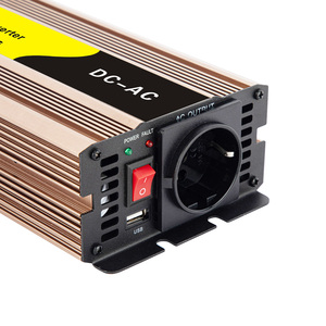 Convertidor inversor de coche plateado de 500W DC 12V a 110V AC 3.0A adaptador de coche USB Salida de onda sinusoidal única OEM personalizable - Product Image 4