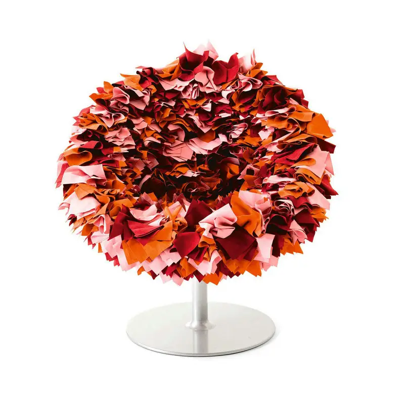 Moderner italienischer Kaschmir-Blumenstrauß-Sessel Fiberglas-Blumen-drehbarer Freizeit stuhl Designer-Wohnzimmer-Akzent-Stühle