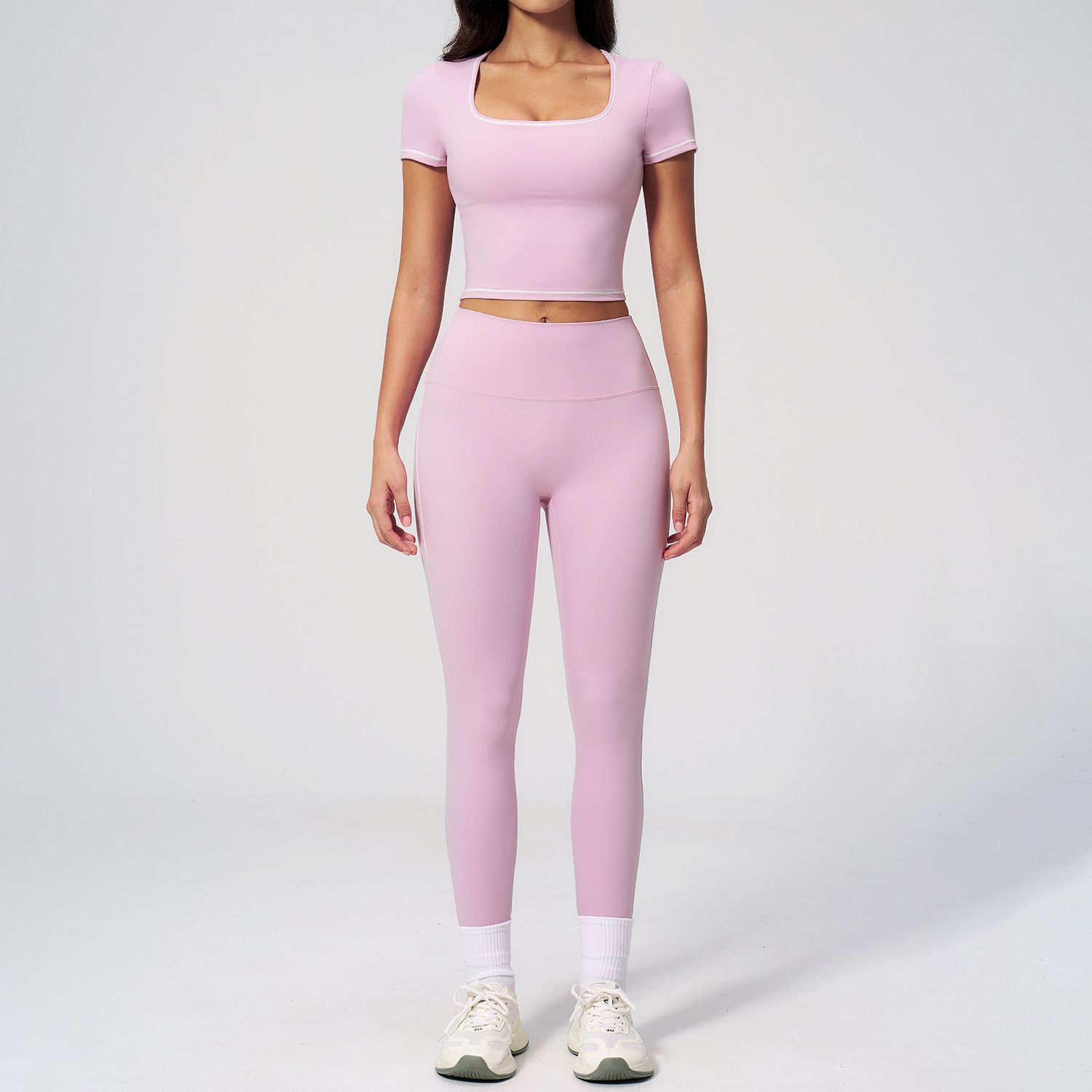 Camisetas rosas + leggings