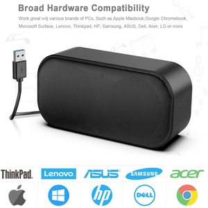 Mini altavoz USB portátil con cable con interfaz de audio potente de 3,5mm Compatible con teléfonos, computadoras y automóviles - Product Image 5