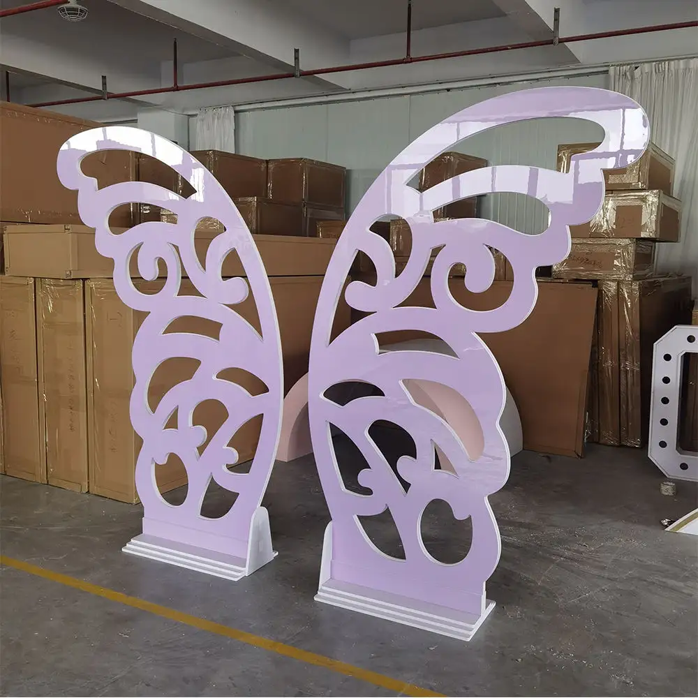 Hot sale Design White Butterfly PVC Wedding Decoration Backdrop Stage Decoration Butterfly Wings Background Stand