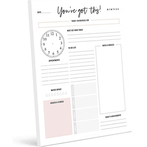 Bloc de notas de papel de hojas sueltas de negocios de Oficina impreso personalizado para planificador de horarios de objetivos diarios y notas de lista de tareas pendientes - Product Image 1