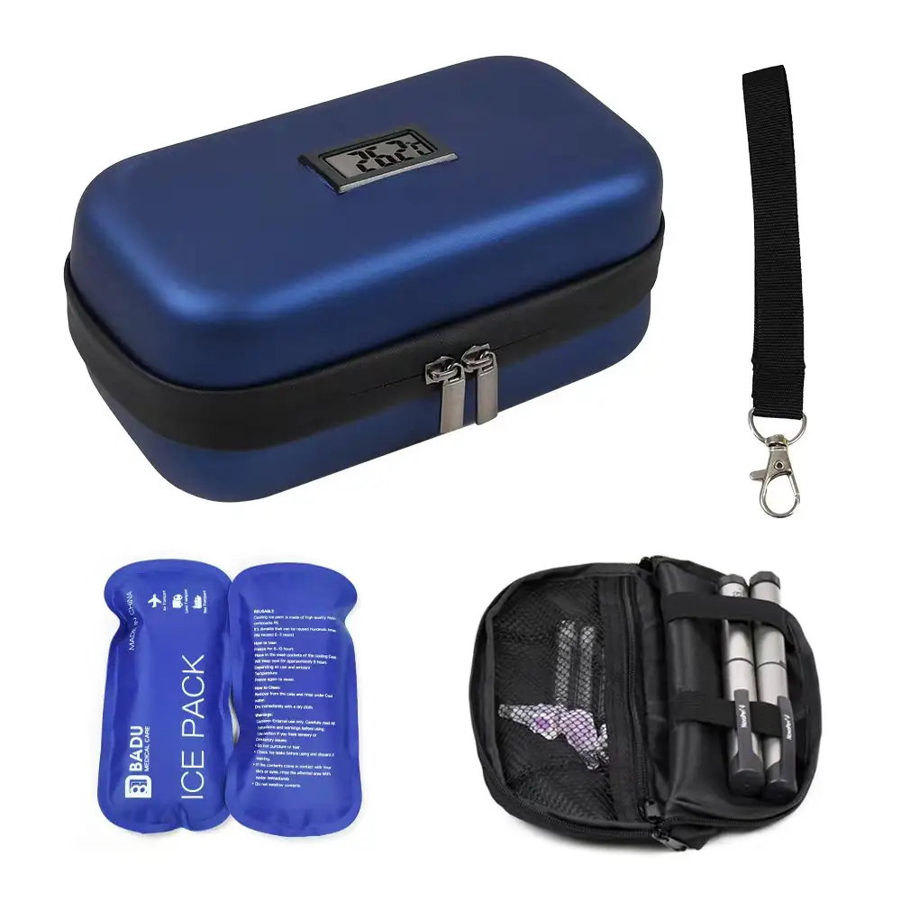 Badu Meilleur petit portable isolé médical diabétique diabète insuline stylos pochette refroidisseur étui de voyage sac de glace sac avec écran LCD