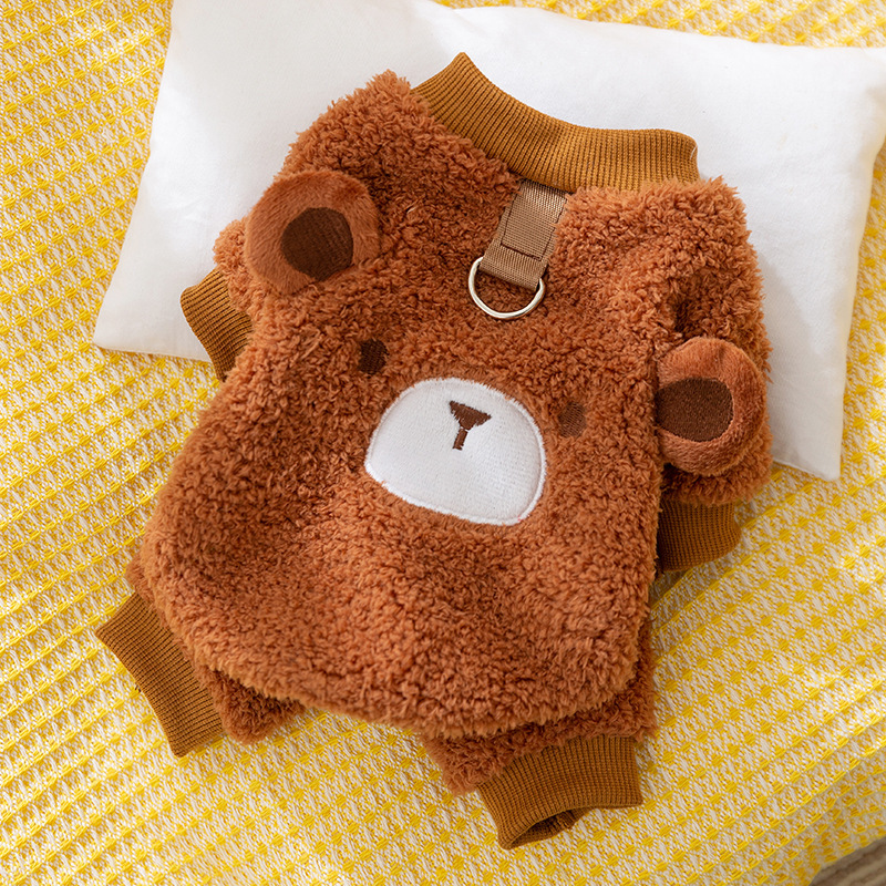 Ours en peluche marron (en laisse)