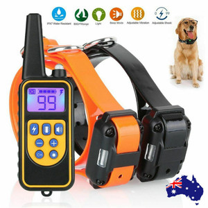 800m電動犬用トレーニングカラー防水ペットリモコン充電式トレーニング犬用カラー衝撃振動音付き