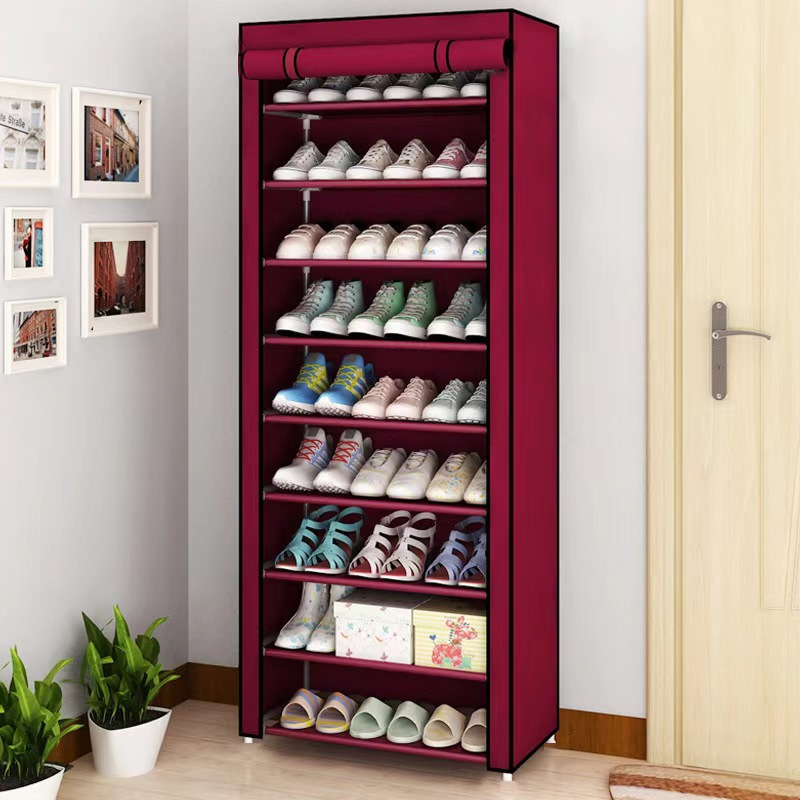10-layer silver-gray shoe cabinet