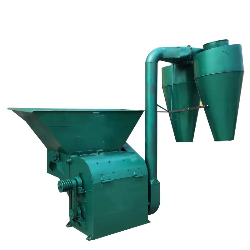 Siklon Debu Penghapusan Jerami Crusher 15kw Besar Otomatis Rumput Crusher Bubuk Jerami Hammer Mill Biji Jagung Mesin