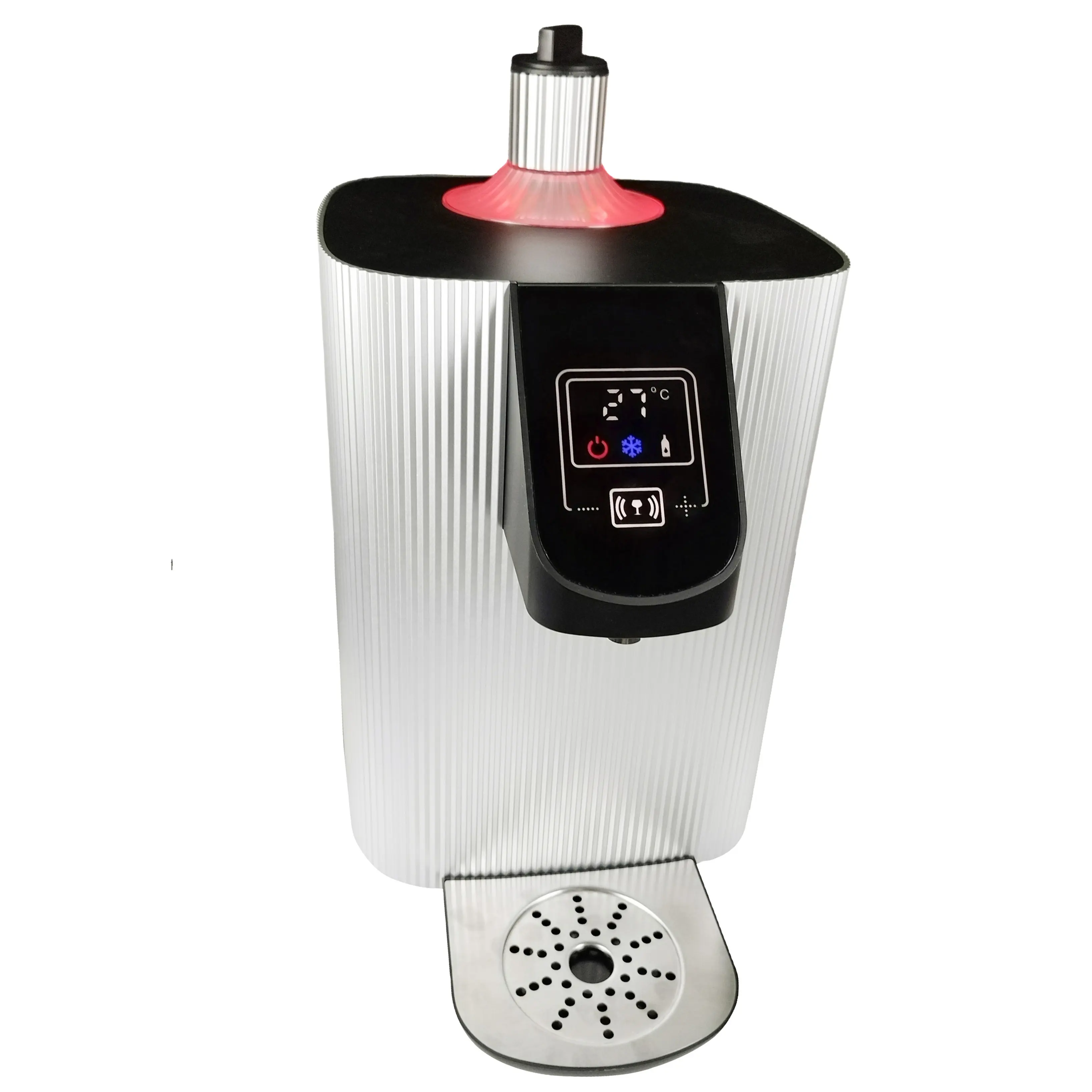 Refrigerador de vinho frio com botão de toque, mini refrigerador elétrico a gás para hotel, hotel, carro, vidro, com tela LED de metal, ideal para festas e festas