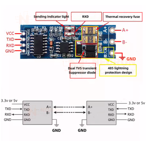 One-Chip Computer TTL <strong>to</strong> RS485 <strong>Module</strong> 485 <strong>to</strong> Serial <strong>UART</strong> Level Conversion Hardware Automatic Flow Control - Product Image 2