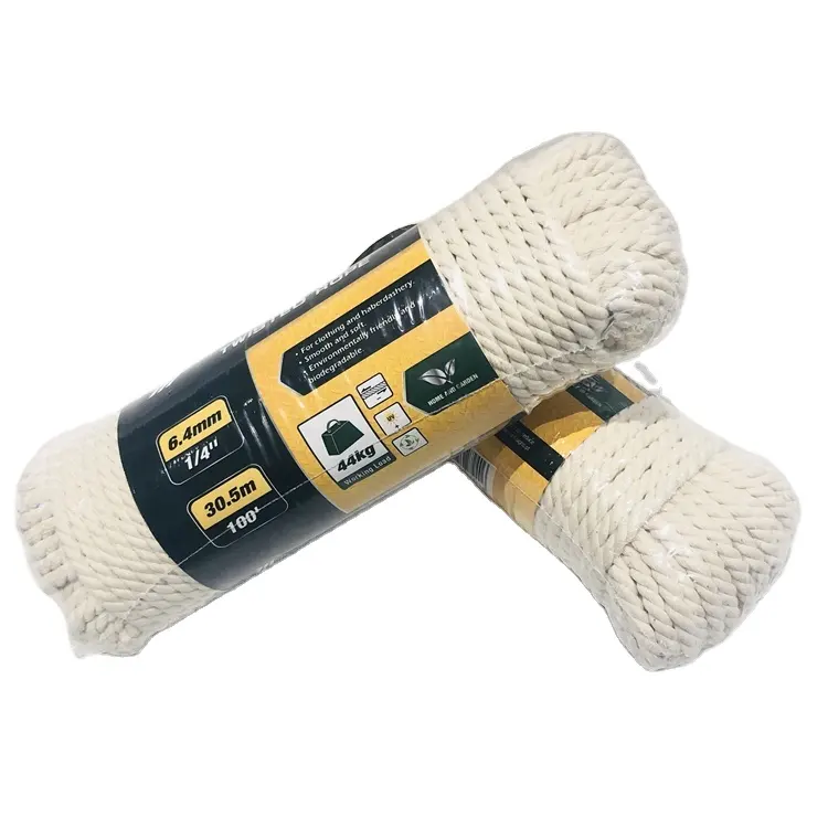 100% Natural Cotton Braid Rope Cord Decorative Braided Cord
