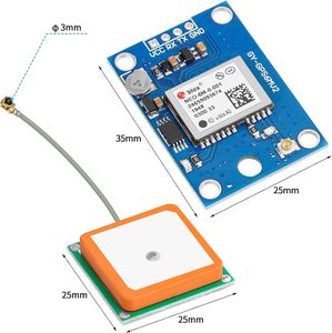 EEPROM APM GY-NEO6MV2 için süper güçlü seramik anten ile NEO-6M uçuş kontrolörü GPS 2.5 modülü 3V-5V - Product Image 1
