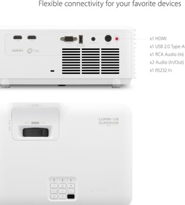 Viewsonic LS740HD 5000流明1080P办公会议视频投影仪三色发光二极管光源WXGA分辨率 - Product Image 4