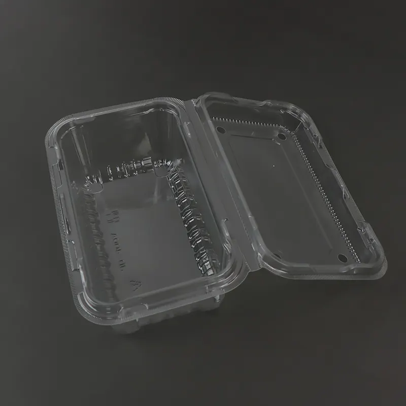 Caja de fruta de cereza desechable, embalaje de concha transparente