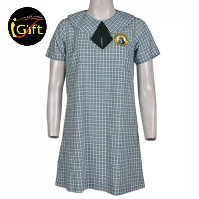 L'uniforme della scuola primaria all'ingrosso personalizzata thailandia progetta il Design dell'uniforme scolastica per bambini in cotone