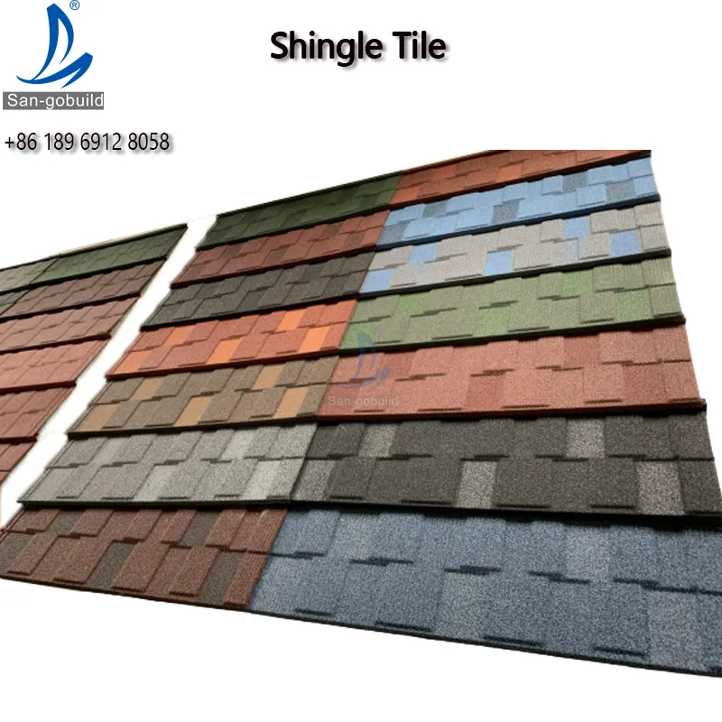 Waterproof Zimbabwe Price roofing materials 1340*420mm colour corrugated roofing sheet, Metallic stone coated steel roofing tile