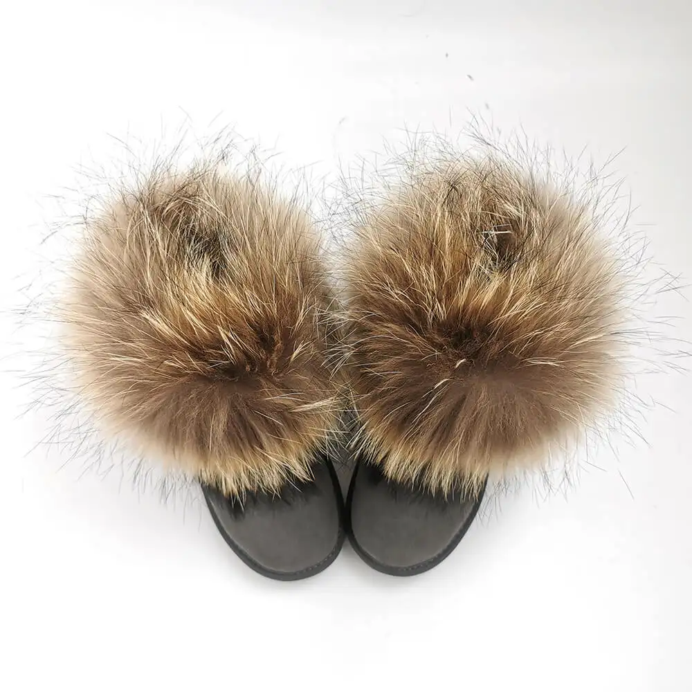 Las niñas zapatos de tobillo de los niños grandes niños de invierno nieve botas de Niños de cuero genuino botas de piel para la venta
