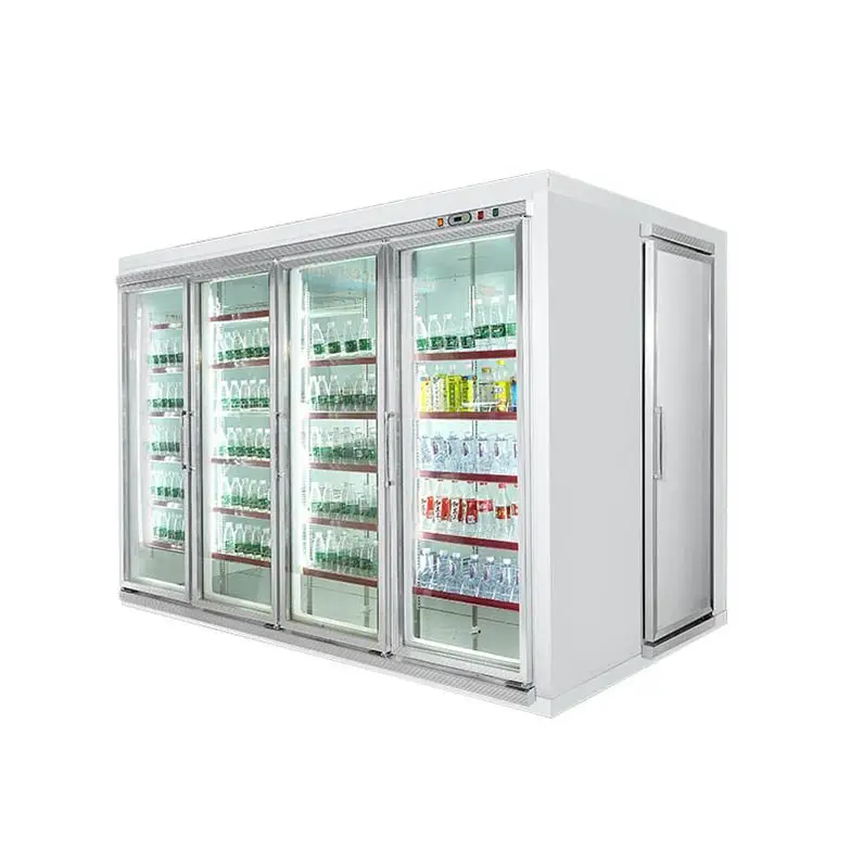 Puerta de vidrio Cámara frigorífica/Congelador de exhibición para alimentos congelados Refrigerador de exhibición de carga trasera