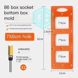 New Switch Socket <strong>Bottom</strong> Box Slotted Scribing Template Tool Opening <strong>Hole</strong> Decoration Tool Bricklayer Tool With Milling Cutter - Product Image 6