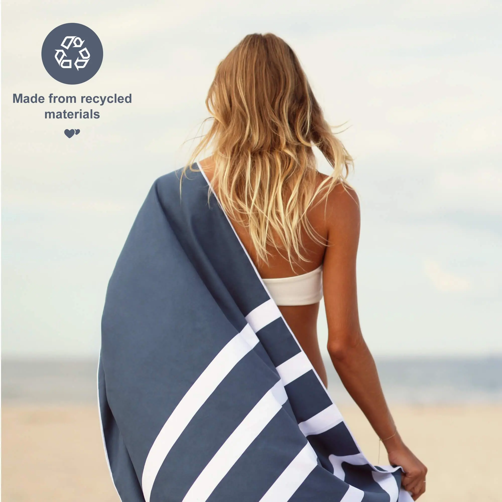 Serviette de plage en microfibre RPET recyclée Eastsunshine, absorbant l'eau à séchage rapide, imprimée numériquement, serviette de plage personnalisée sans sable