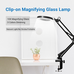 10X lente d'ingrandimento LED anello luce scrivania-montato Studio di fotografia strumento per il trucco del telefono di riparazione ciglia ricamate riparazione di TikTok orologio - Product Image 2