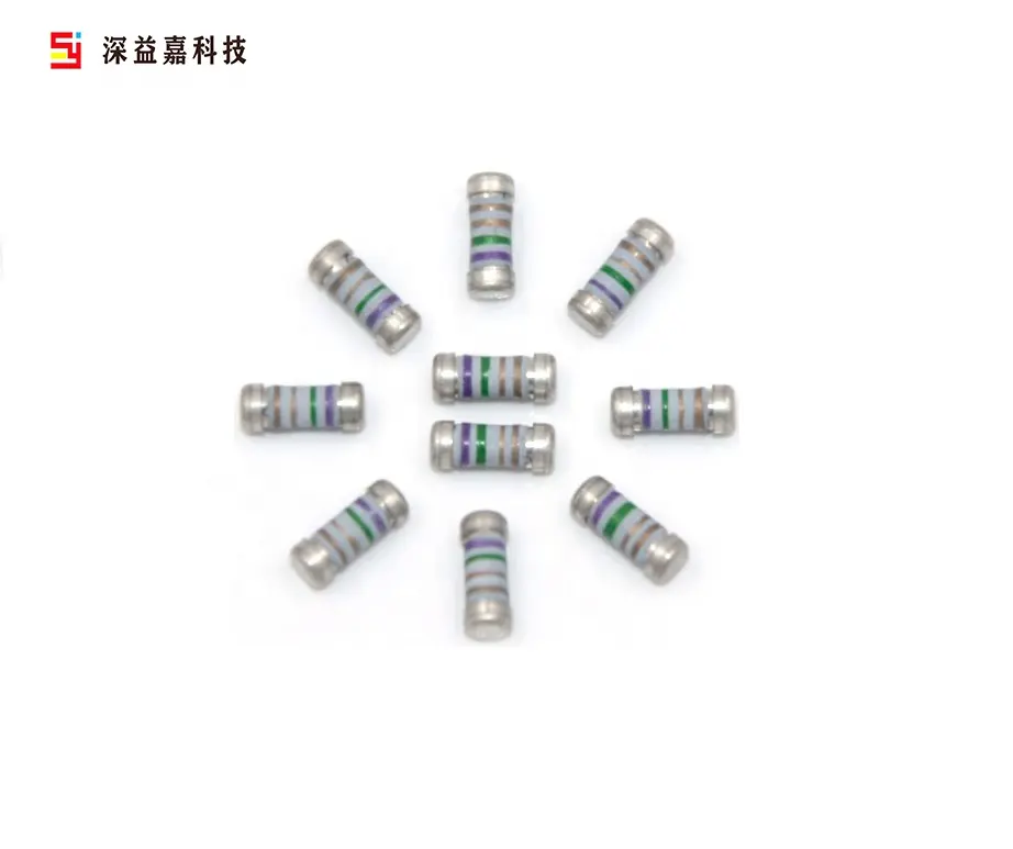 Fusible MELF SMD 0411, tapa de extremo de hierro doble, componentes electrónicos de alta confiabilidad, resistencia de resistencia, fabricante de China