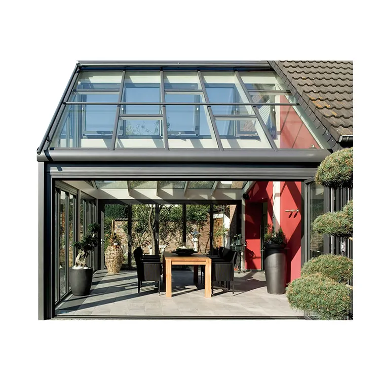 غرف شمسية زجاجية للمنازل الفيلل قائمة بذاتها ذات جودة عالية غرف شمسية من الألومنيوم
