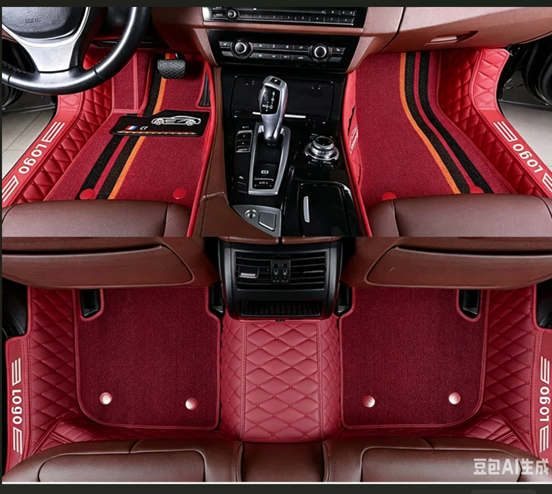 double-layer driver seat-redleather-black-red piping