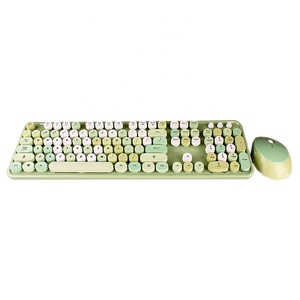 US 2.4G Wireless <strong>Computer</strong> <strong>Keyboards</strong> Mouse Combos Set Colored Retro Round Keycaps Colorful QWERTY Typewriter Full Size <strong>Keyboards</strong> - Product Image 4