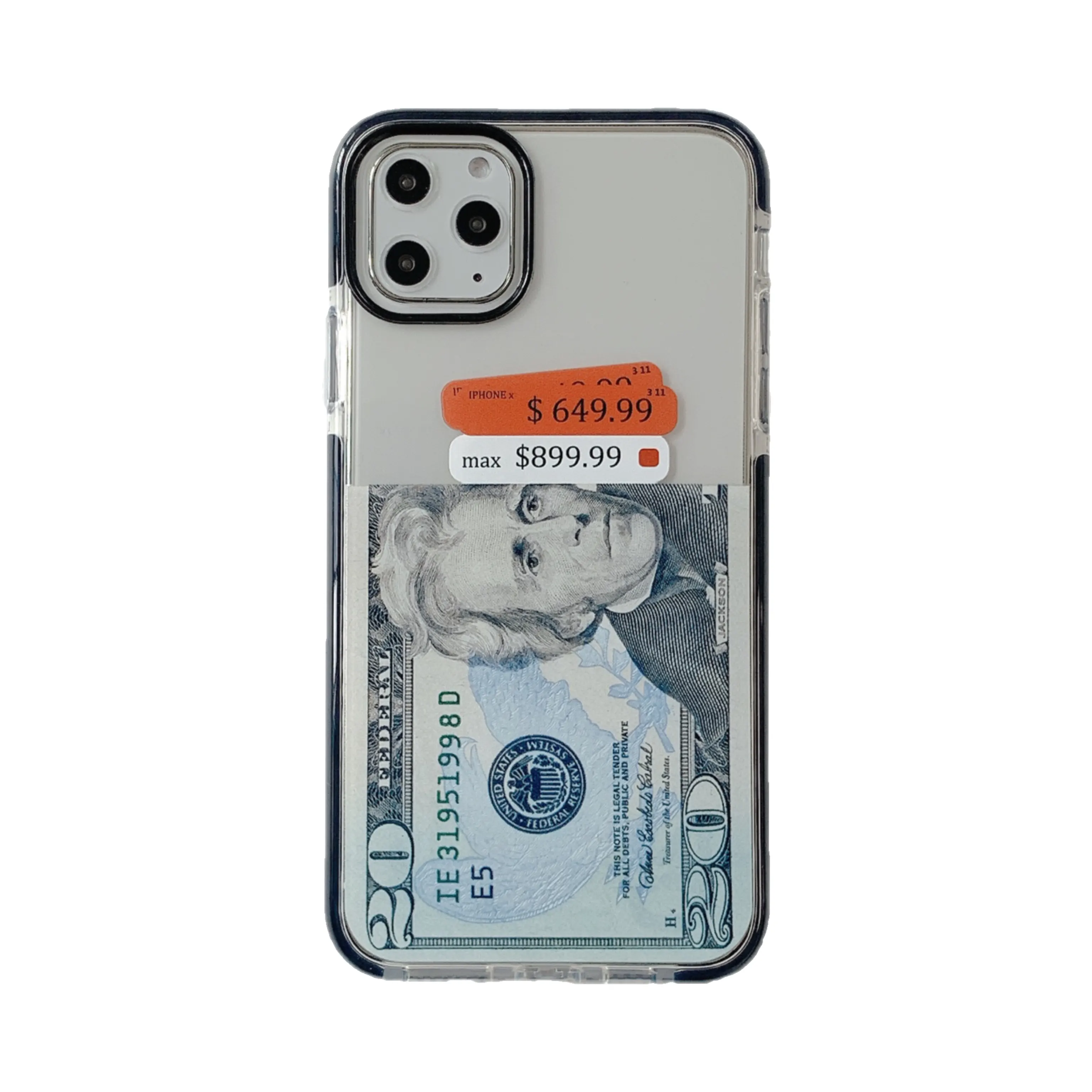 Nieuwe Creatieve Ontwerpers Telefoon Case Bankbiljet Moneycash Dollar Clear Cover Case Voor Voor Iphone 11 Pro Max BG20