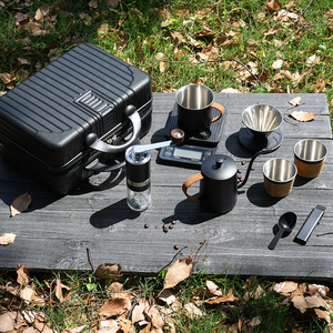 <span class=keywords><strong>2025</strong></span> New Arrival Xách Tay Cắm Trại 10Pcs Cà Phê Đặt Hướng Dẫn Sử Dụng Máy Xay Cà Phê Với Lọ Thủy Tinh Nhà Sản Xuất Bộ Lọc Nhỏ Giọt Đổ Hơn Cà Phê Bộ - Product Image 5