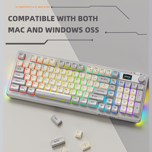 EWEADN V98Pro Teclado de oficina retroiluminado RGB de 98 teclas Interfaz USB 2,4G Inalámbrico y con cable BT 5,0 Pantalla Nuevo producto - Product Image 5