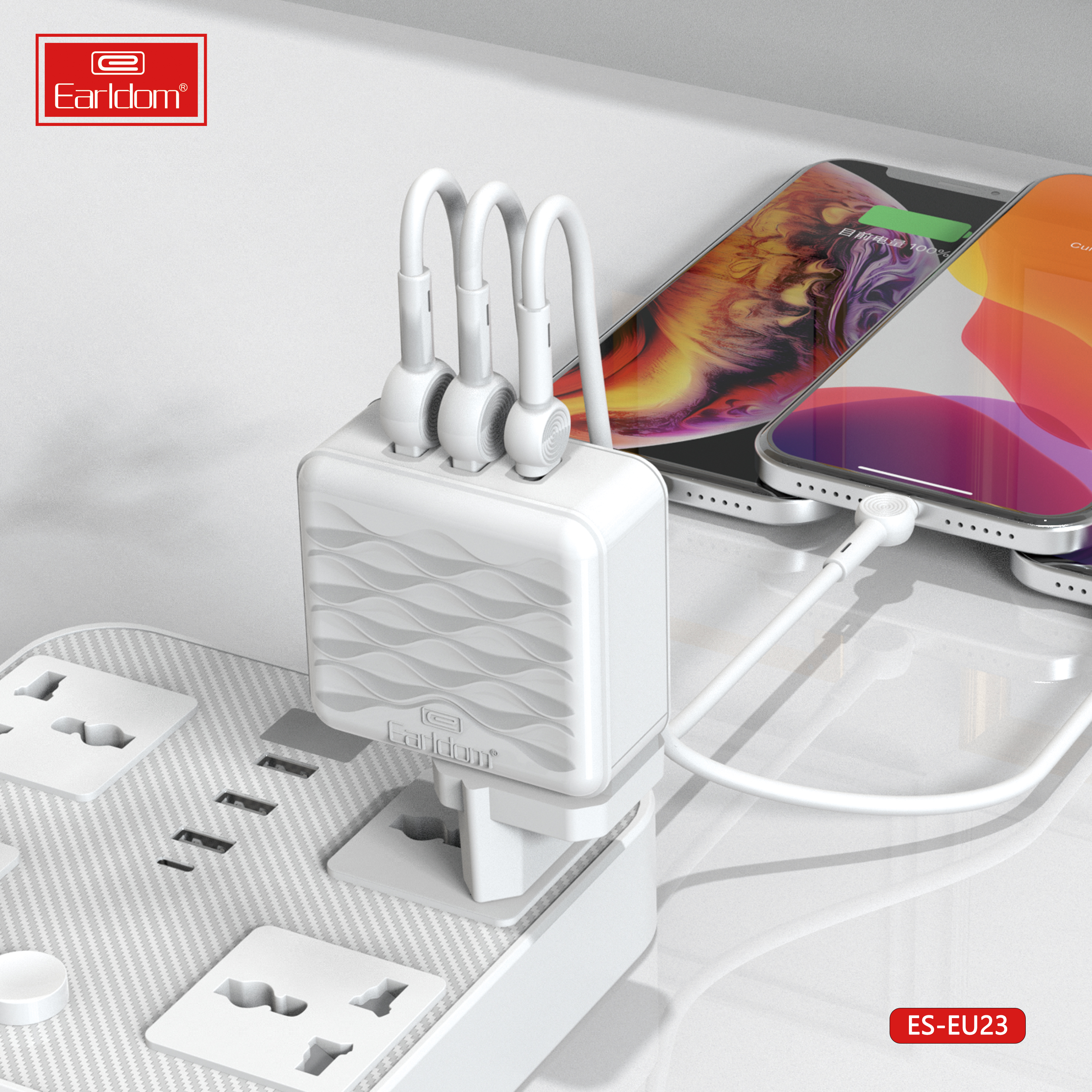 Blanco con el tipo-c cable