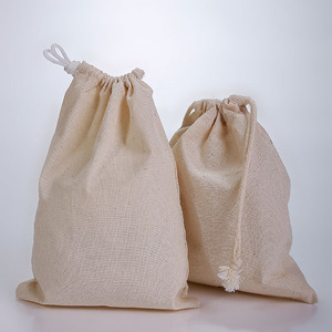 Customized <strong>Plain</strong> Cotton <strong>Drawstring</strong> <strong>Pouch</strong> for Shopping Dust Bag with Dot Pattern and Logo Printed Packaging - Product Image 5