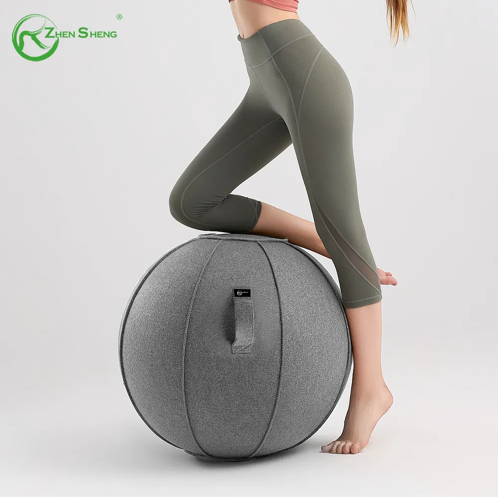 Zhensheng custom high quality felt gym 55cm yoga ball covers wholesale