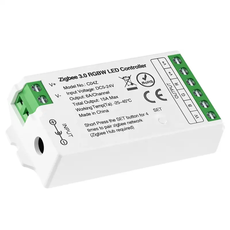 Hochwertiger ZigBee RGBW LED-Controller Dimmer 6A/CH Max 15A 360W Gruppen steuerung von APP